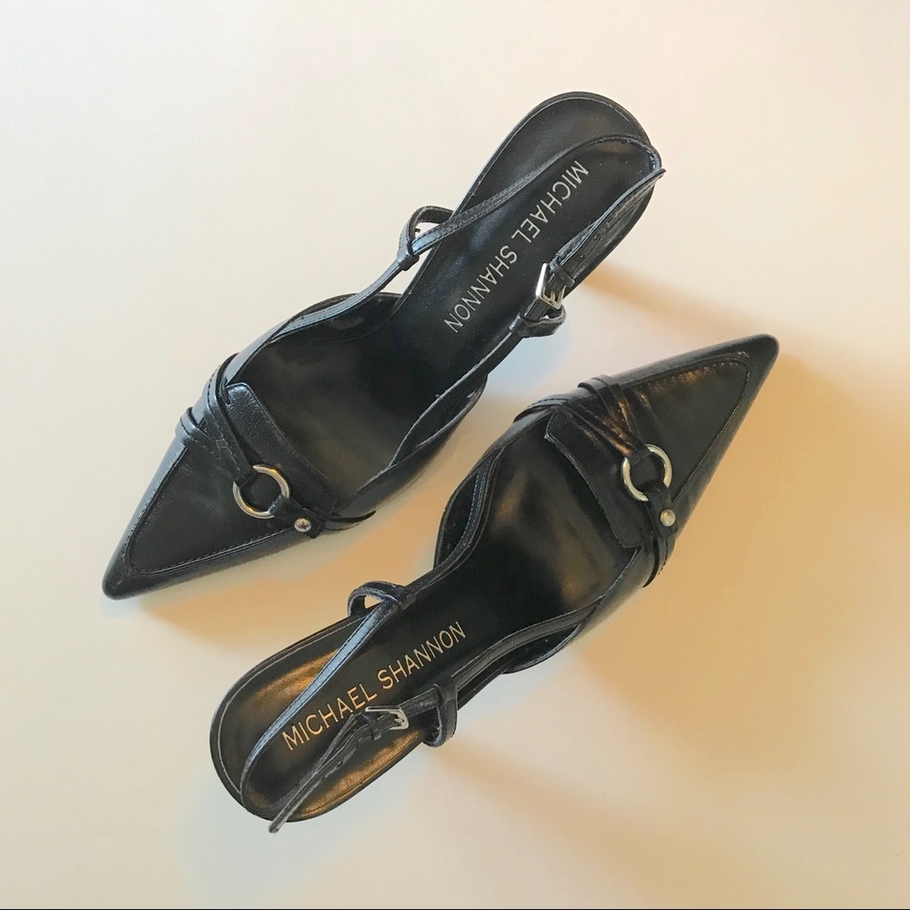 Black Leather Heels